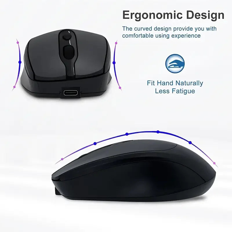 Rechargeable Wireless Mouse Dual Modes Bluetooth-compatible 2.4G USB Silent Ergonomic Mice For Laptop Pad Tablet Macbook Mause