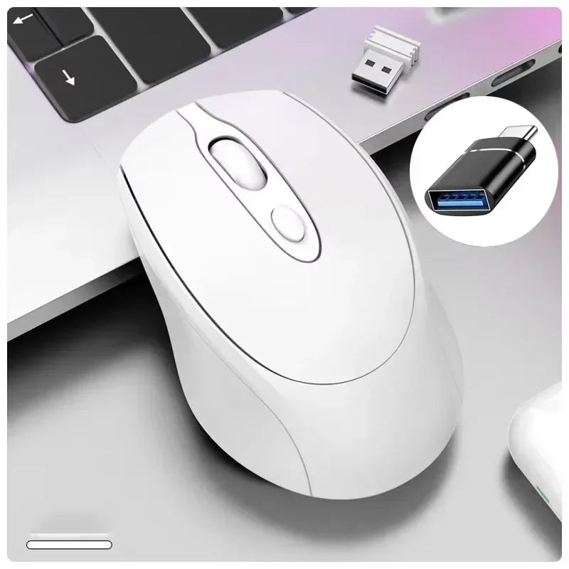 Rechargeable Wireless Mouse Dual Modes Bluetooth-compatible 2.4G USB Silent Ergonomic Mice For Laptop Pad Tablet Macbook Mause