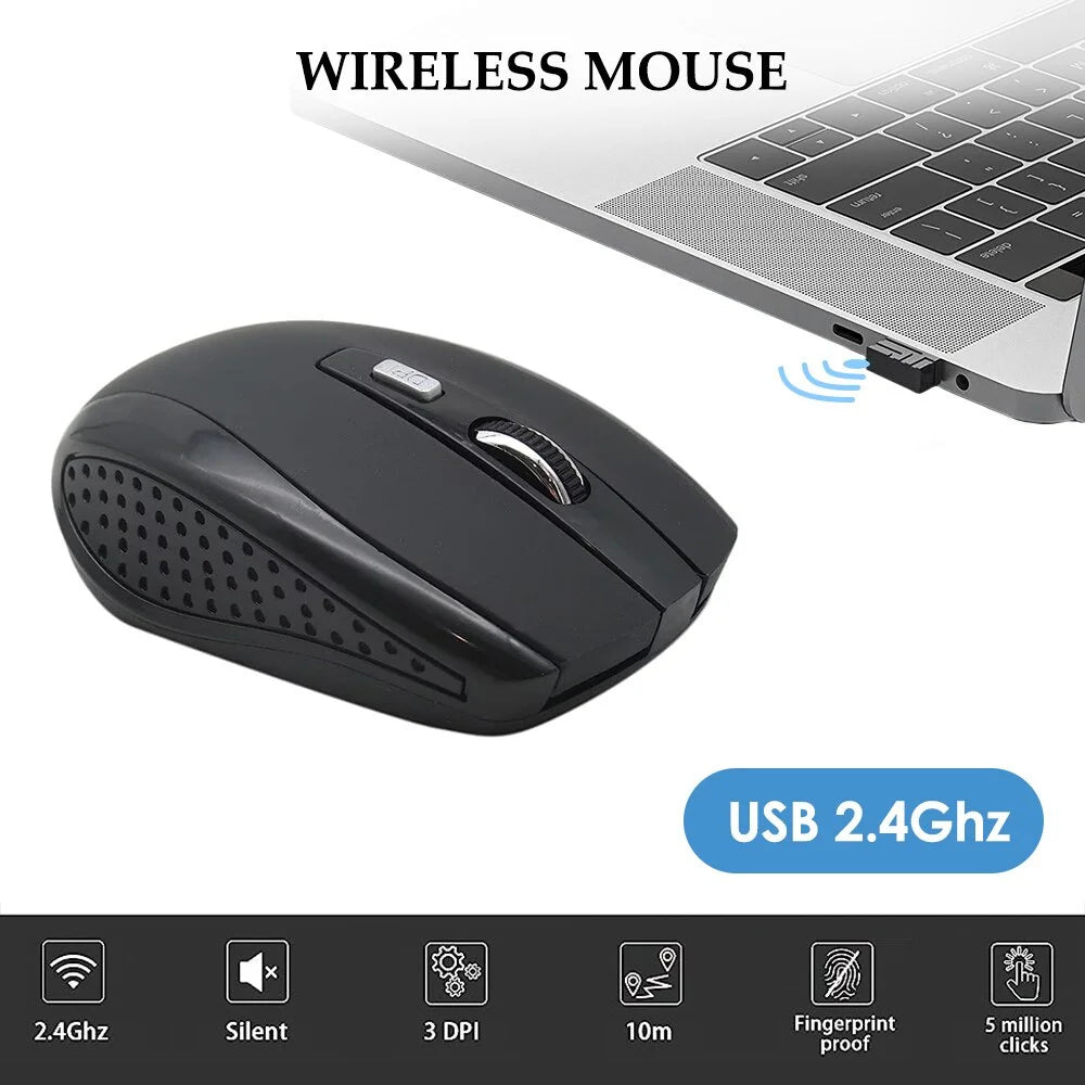 Wireless Mouse Silent Mouse 2.4G Portable Mobile Optical Office...